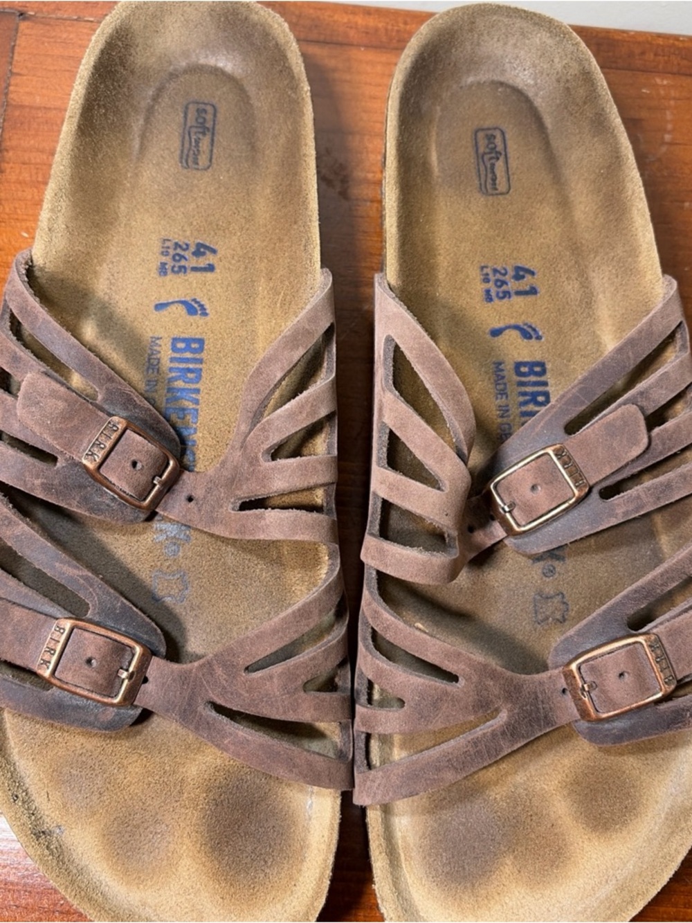 Birkenstock Granada Habana Oiled Leather Soft Footbed Sandals Size 41 L 10 M 8 - Picture 3 of 7